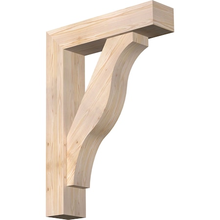 Ekena Millwork Funston Block Smooth Bracket w/ Offset Brace, Douglas Fir, 7 1/2"W x 32"D x 44"H BKT0806X32X44FST05SDF